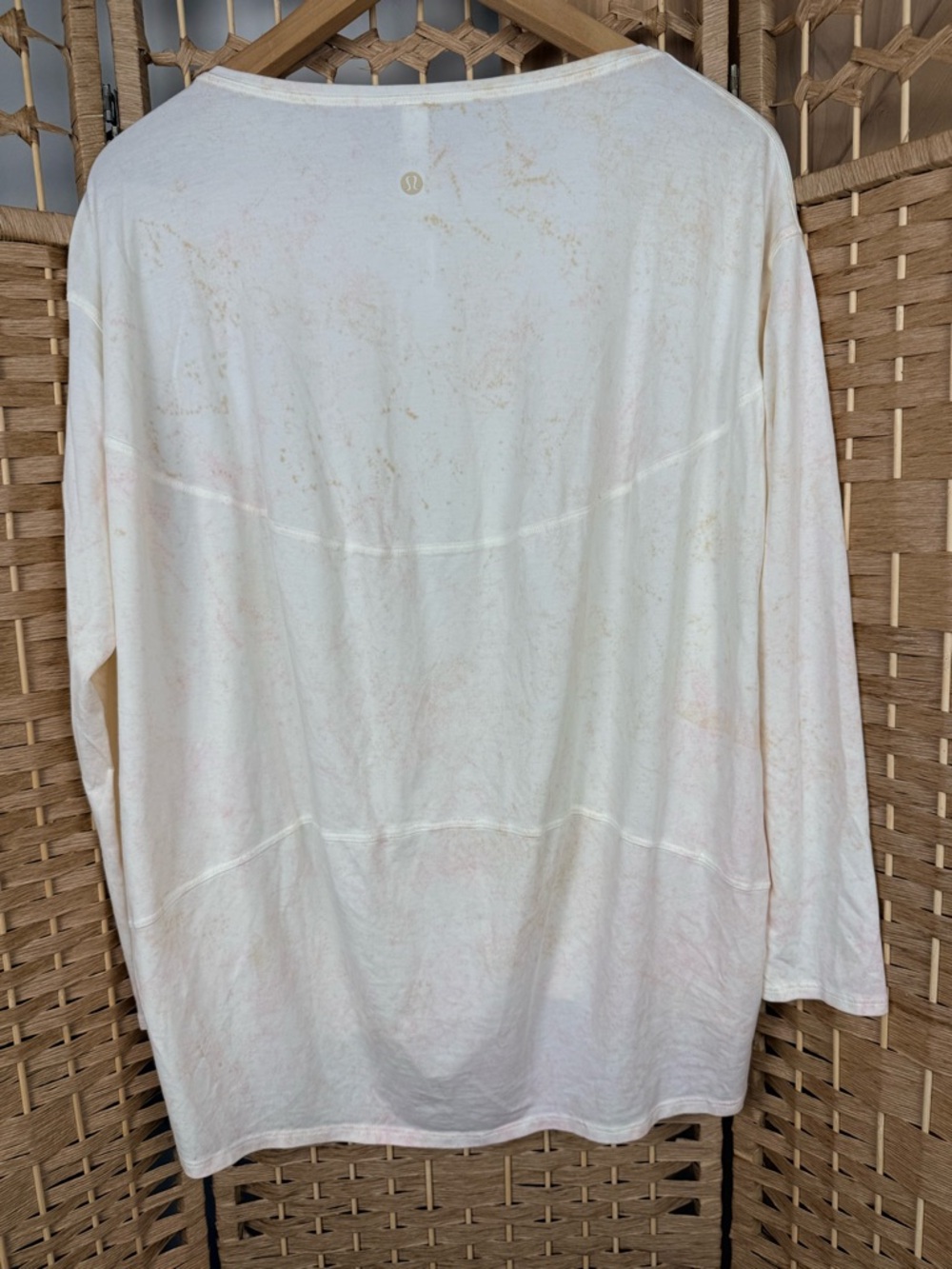 NWOT Lululemon Back in Action Long Sleeve Shirt Size 8 Cirrus Wash White Pink - Picture 2 of 7